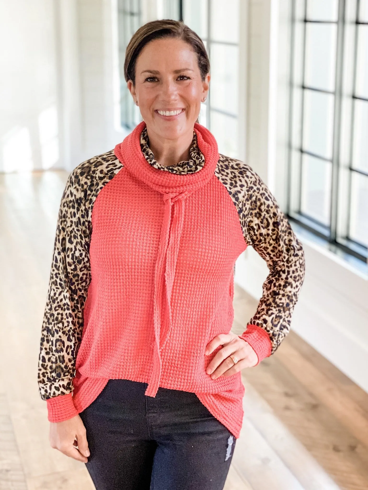 LEAH DOUBLE TURTLE NECK TOP