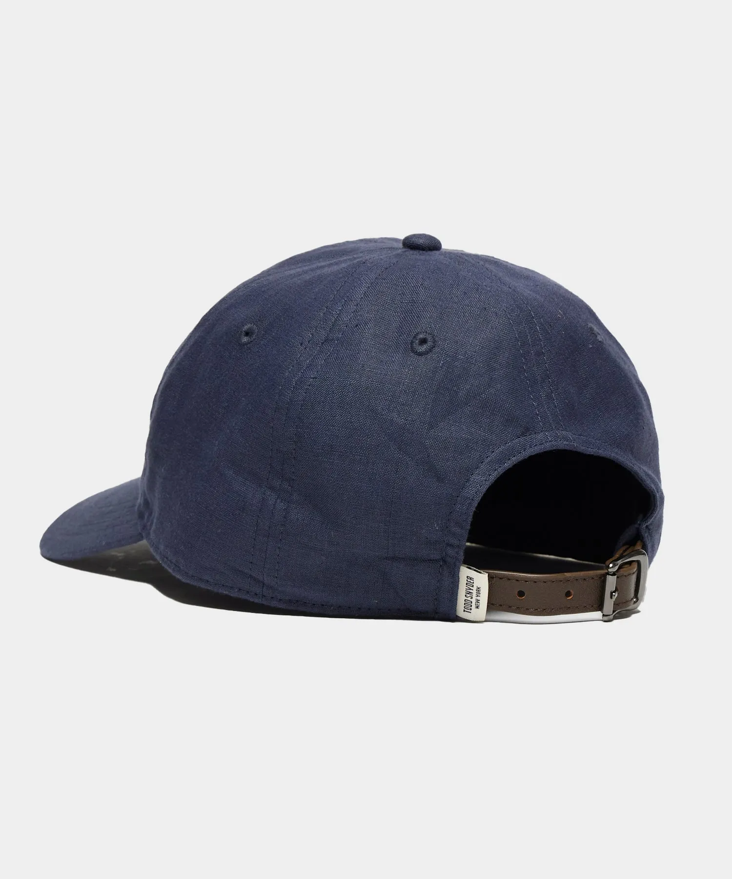 Linen Baseball Cap in Navy