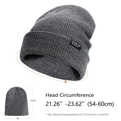 Lvaiz Knitted Beanie Waffle Slouchy Skullcap