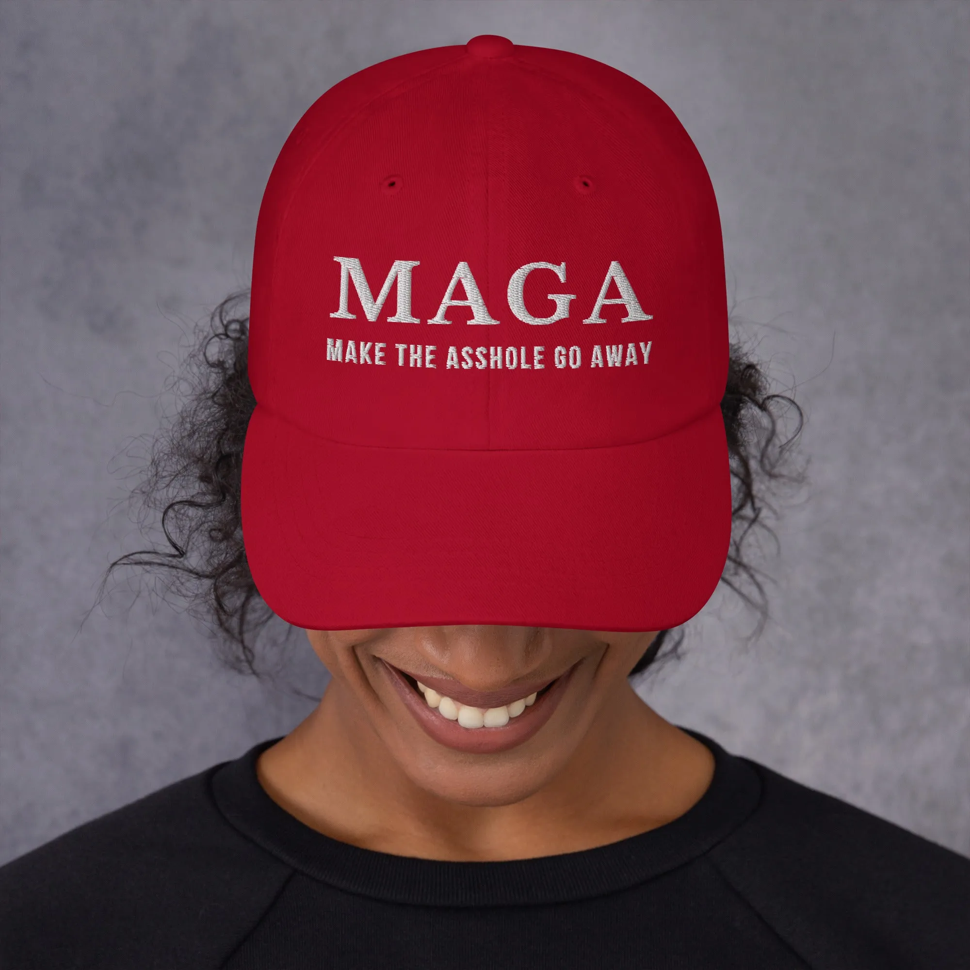 MAGA Make The Asshole Go Away Dad Hat, Anti Trump Embroidered Hat