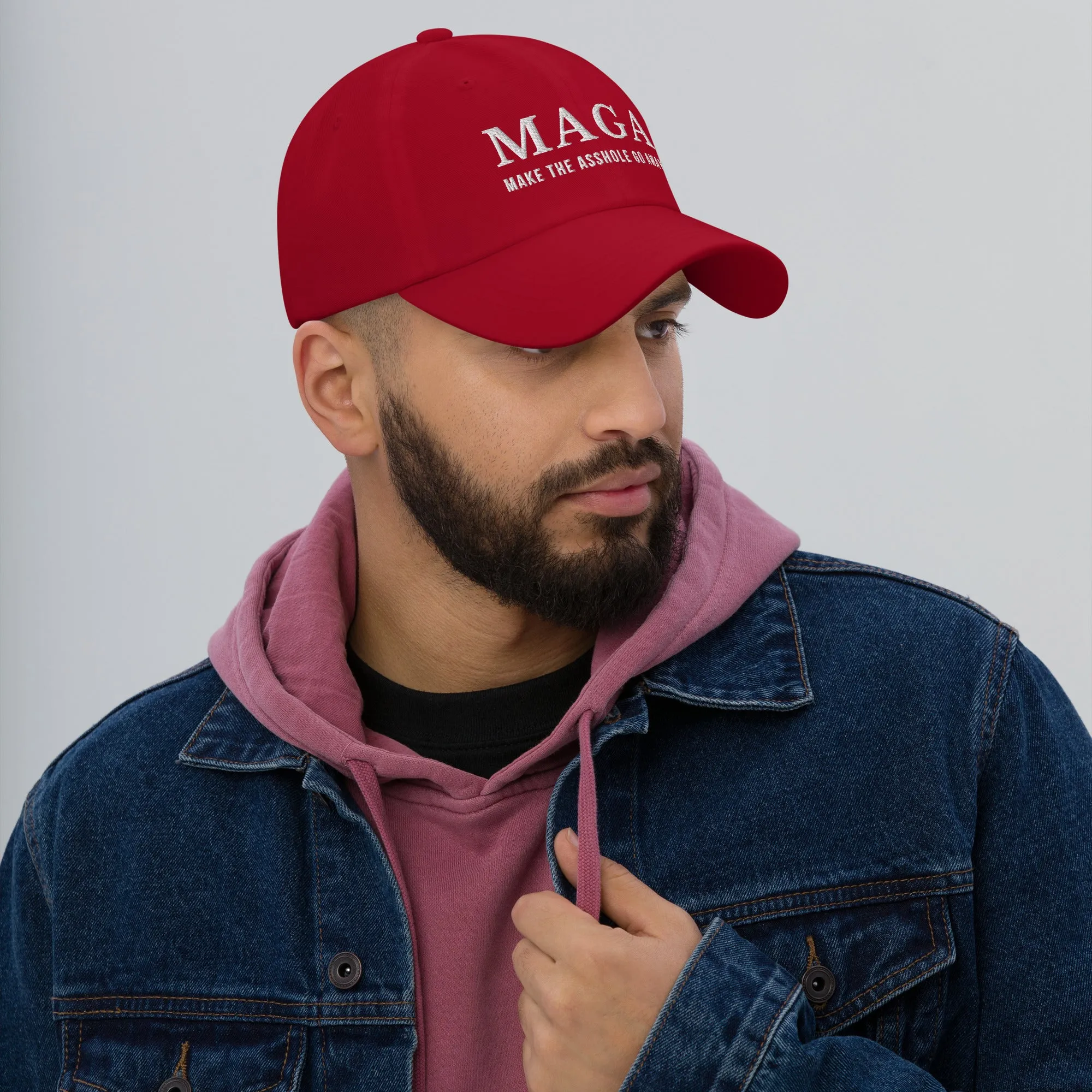 MAGA Make The Asshole Go Away Dad Hat, Anti Trump Embroidered Hat