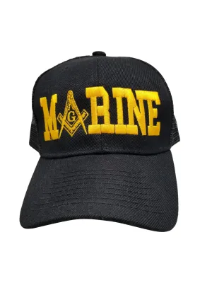 Marine Mason Baseball Cap Masonic Logo Hat for Freemasons Shriners Prince Hall Masons Headwear