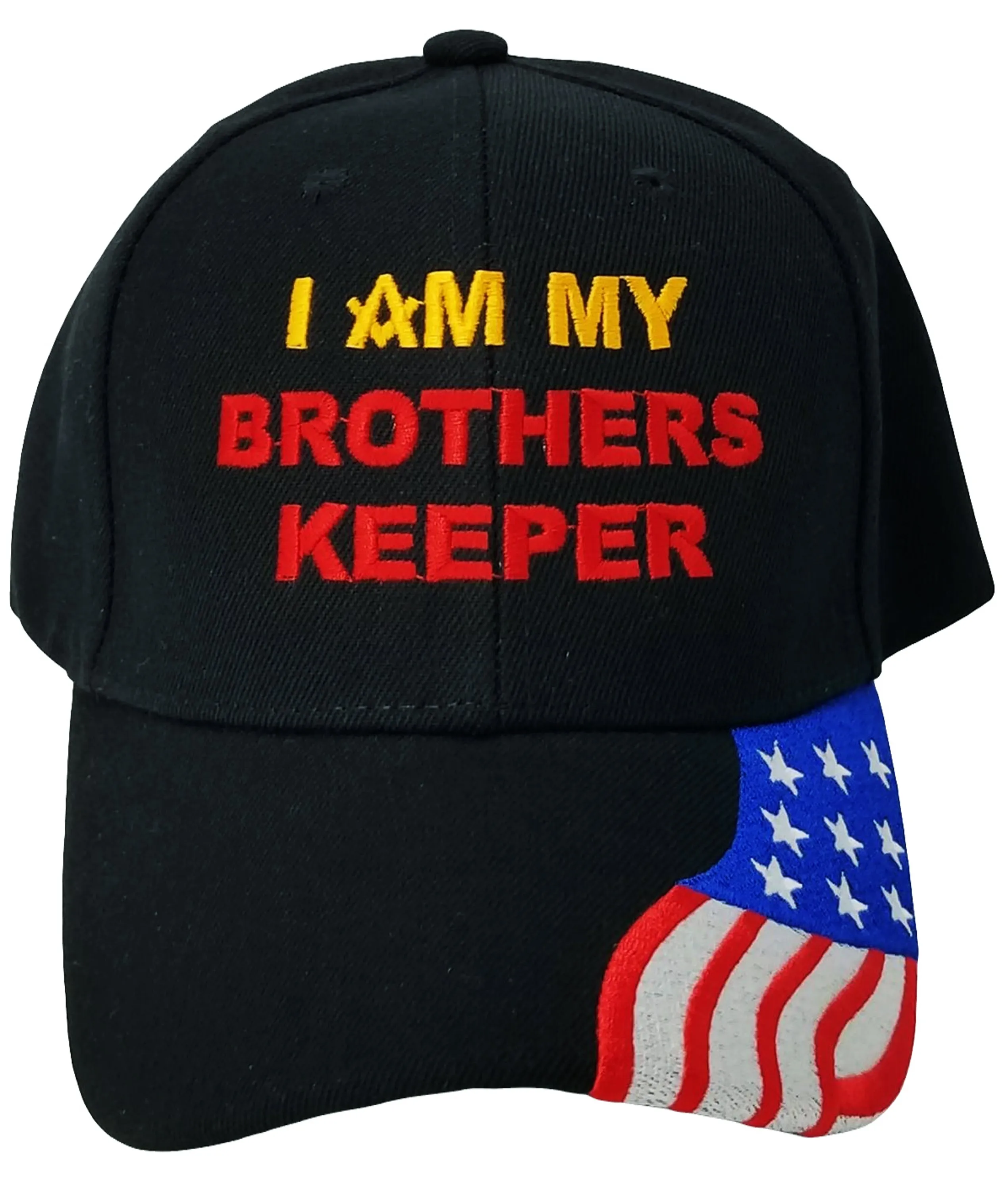 Mason Hat Black Baseball Cap I AM MY BROTHERS KEEPER with Masonic Logo Freemasons Shriners Prince Hall Lodge Headwear