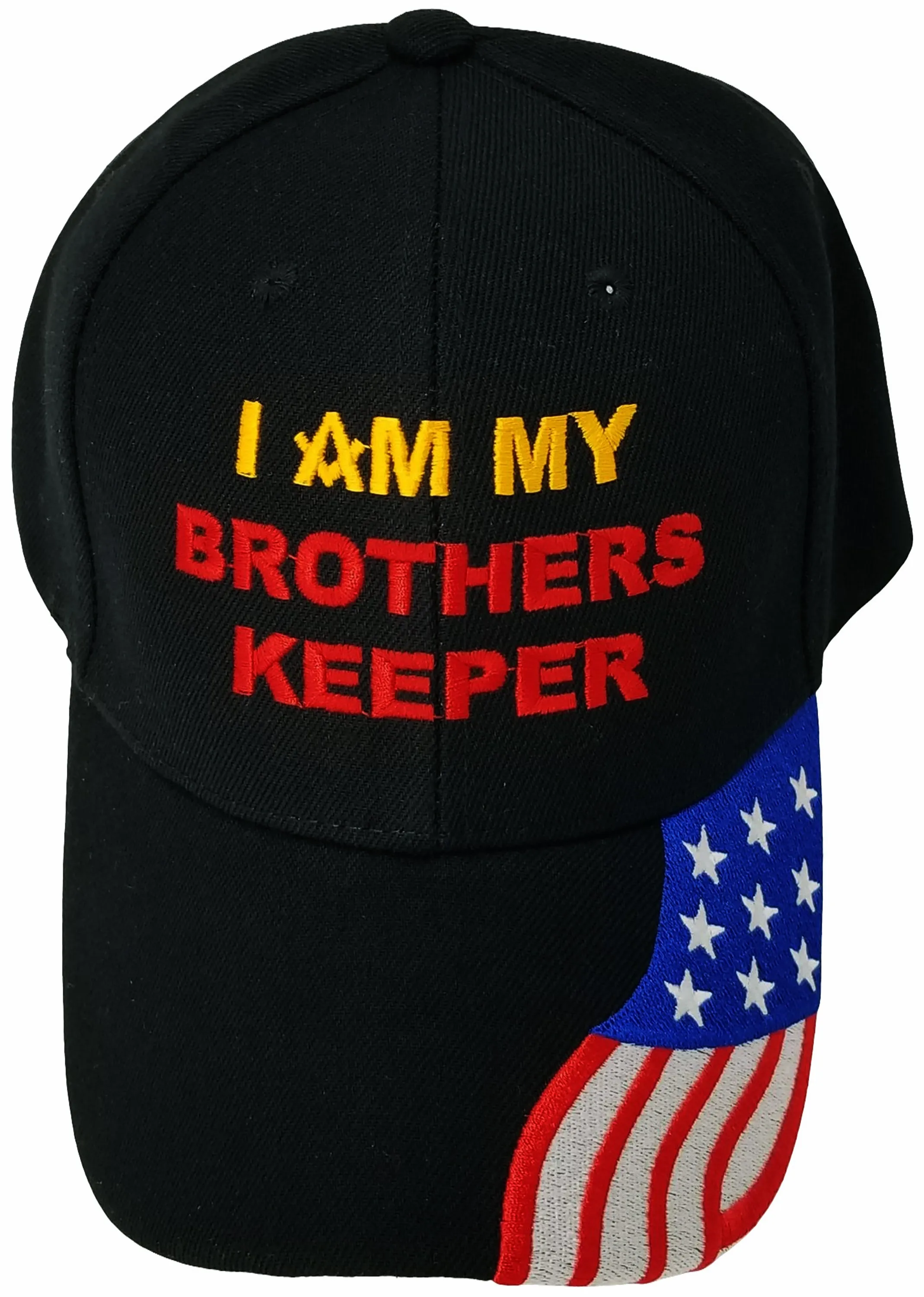 Mason Hat Black Baseball Cap I AM MY BROTHERS KEEPER with Masonic Logo Freemasons Shriners Prince Hall Lodge Headwear