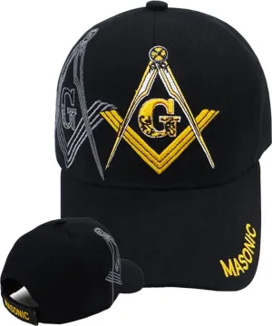 Mason Hat Black Baseball Cap with Masonic Logo Freemasons Shriners Prince Hall Lodge Headwear