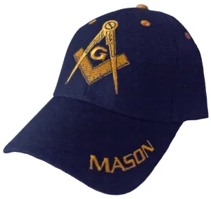 Mason Hat Navy Blue Baseball Cap with Masonic Logo Freemasons Shriners Prince Hall Lodge Headwear