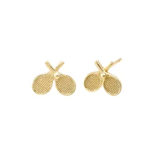 Mini CZ Double Tennis Racket Stud Earring