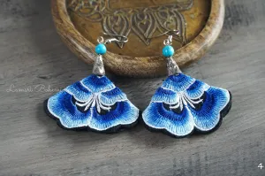 Ocean Bloom Embroidered Earrings