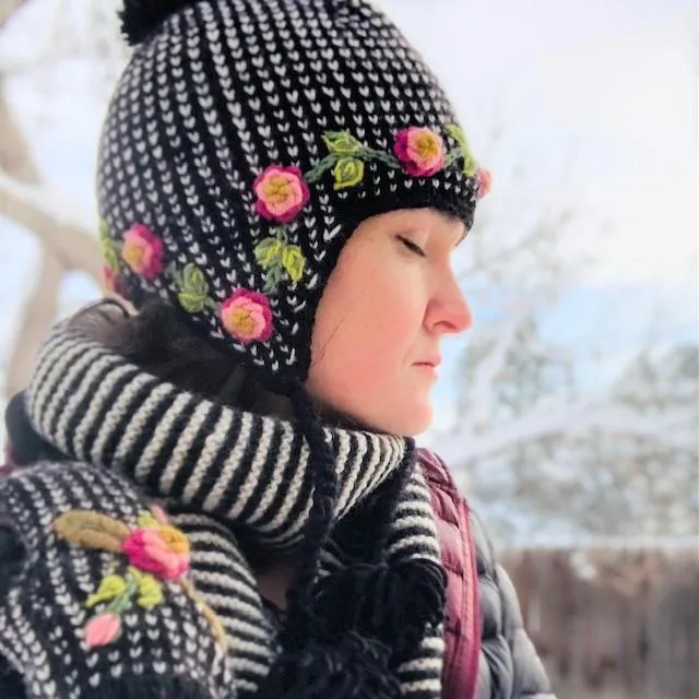 Olive Ear Flap Hat Black