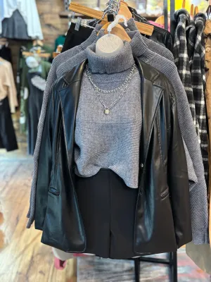 Oversized Gray Turtleneck