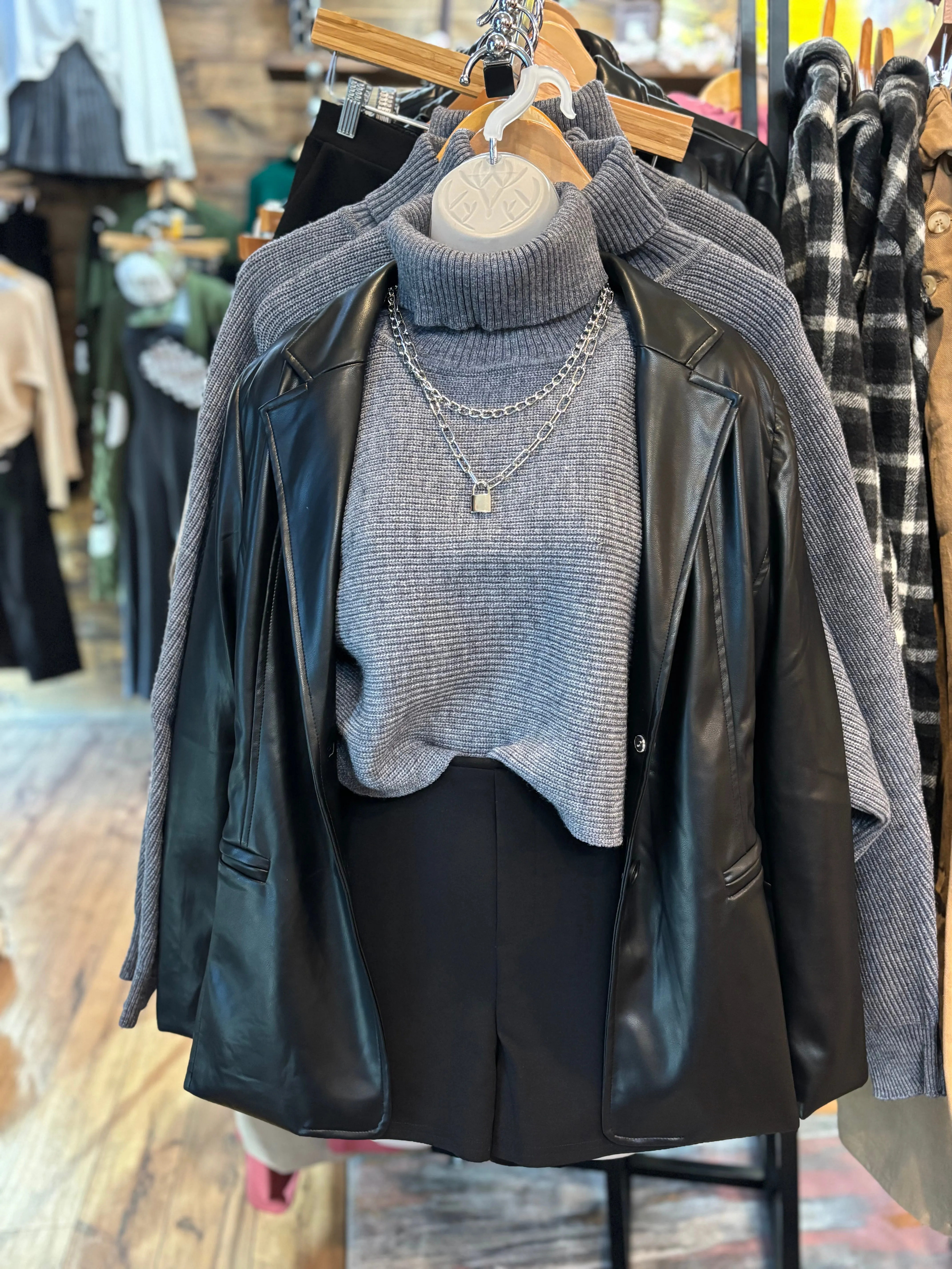 Oversized Gray Turtleneck