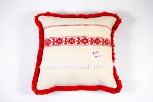 Pillow: Embroidered antique handwoven Hungarian hemp - P133