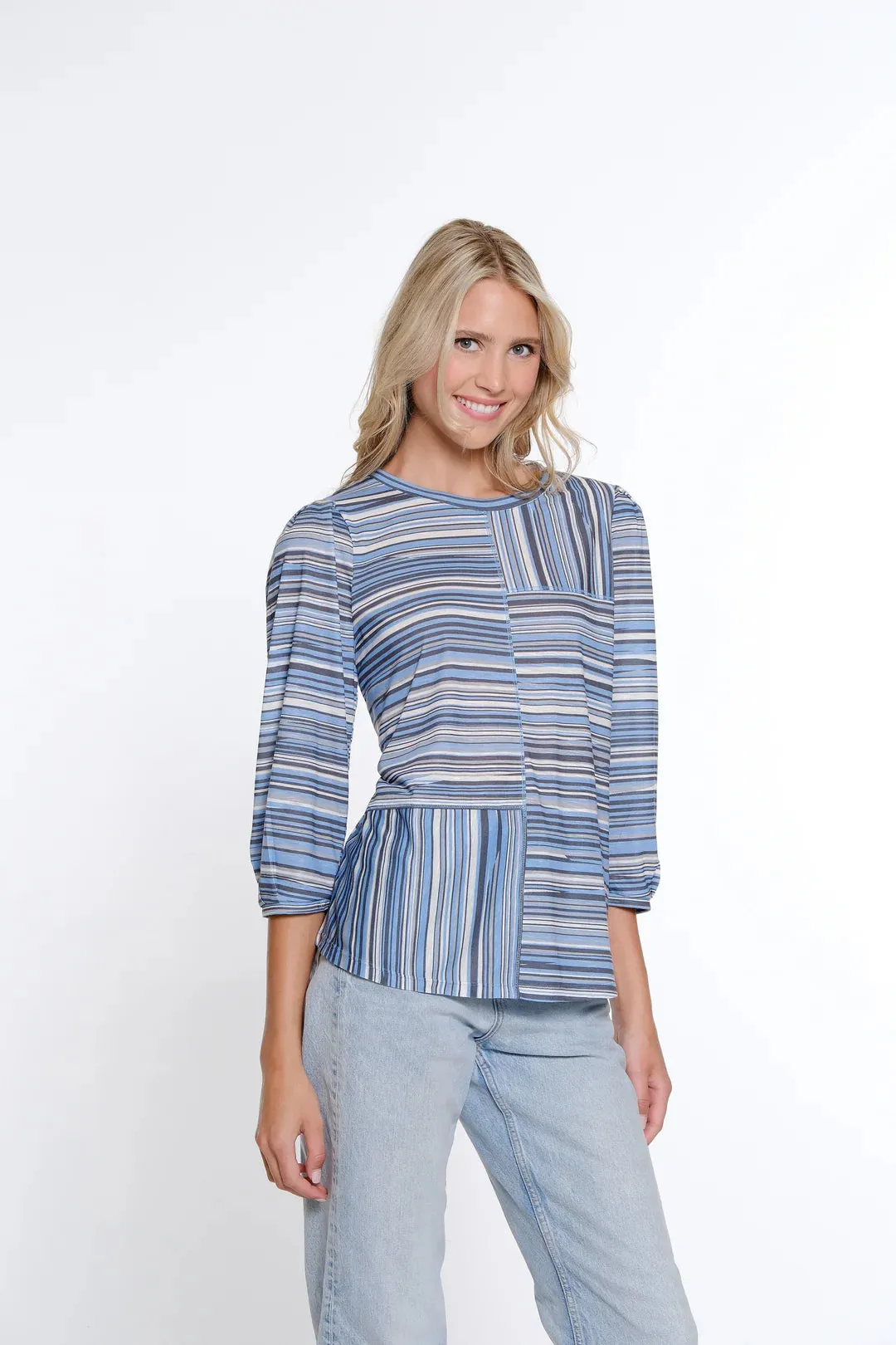 Print Slub Knit Top