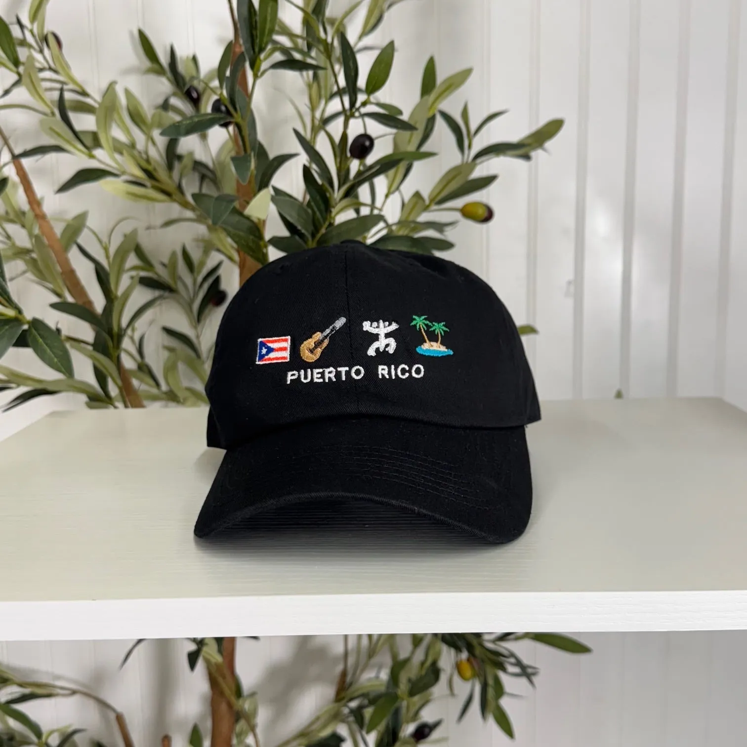 Puerto Rico Symbols Embroidered Baseball Hat | Cultural Icons🇵🇷✨