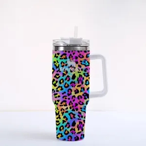 Rainbow Leopard 40 Ounce Tumbler - Ready to ship!