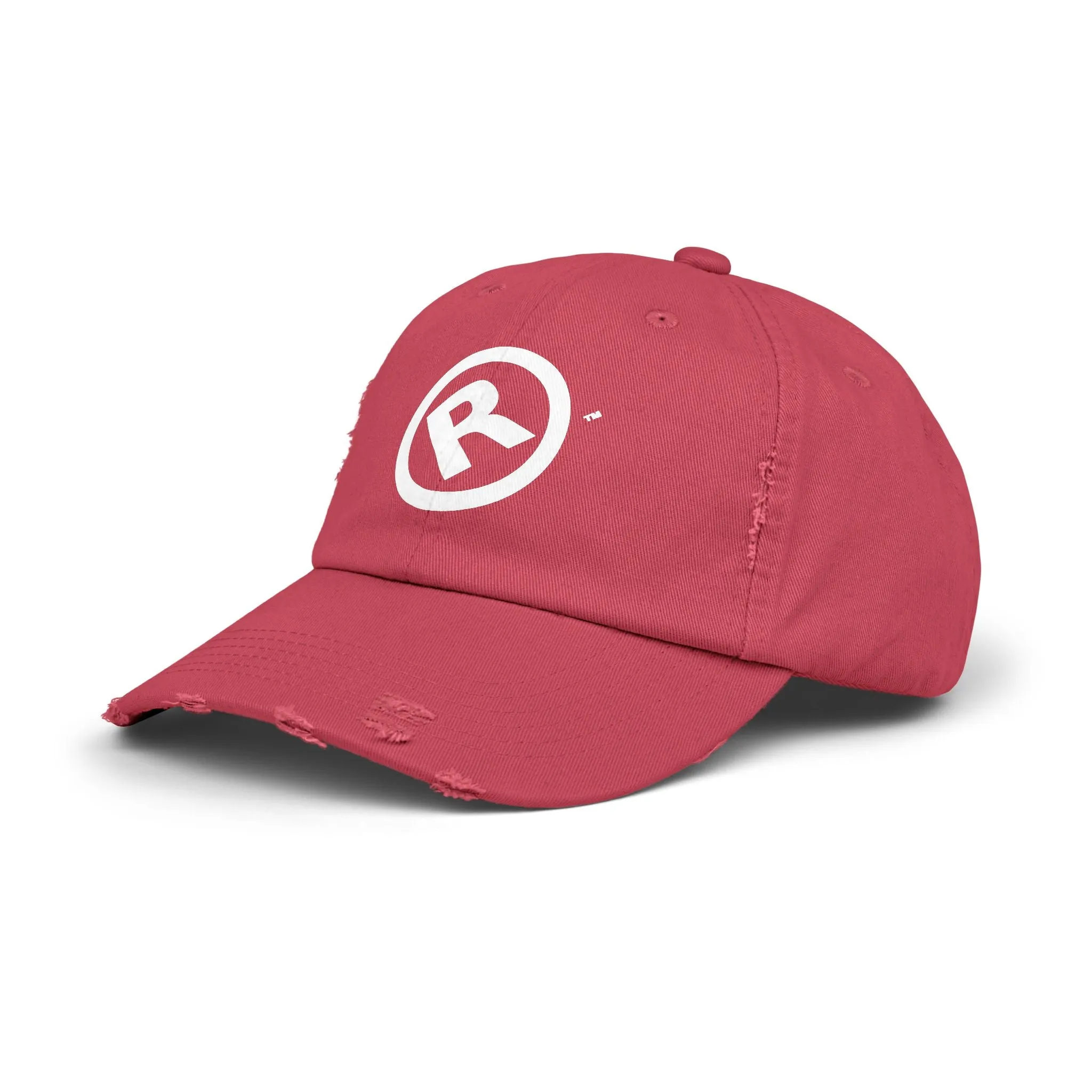 Raw Suhi "R" LOGO Distressed Dad Cap (Dashing red)