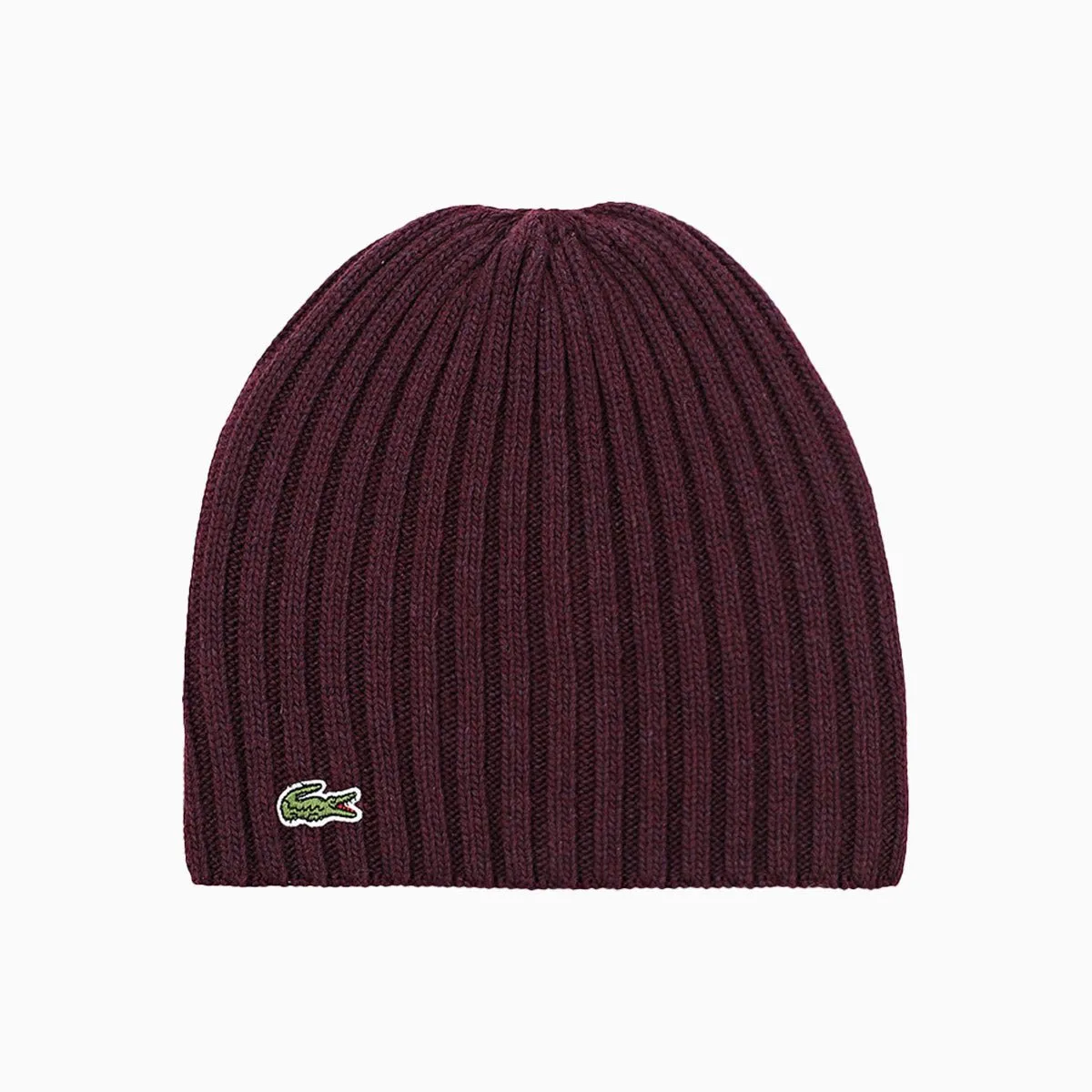 Ribbed Wool Knit Beanie Hat