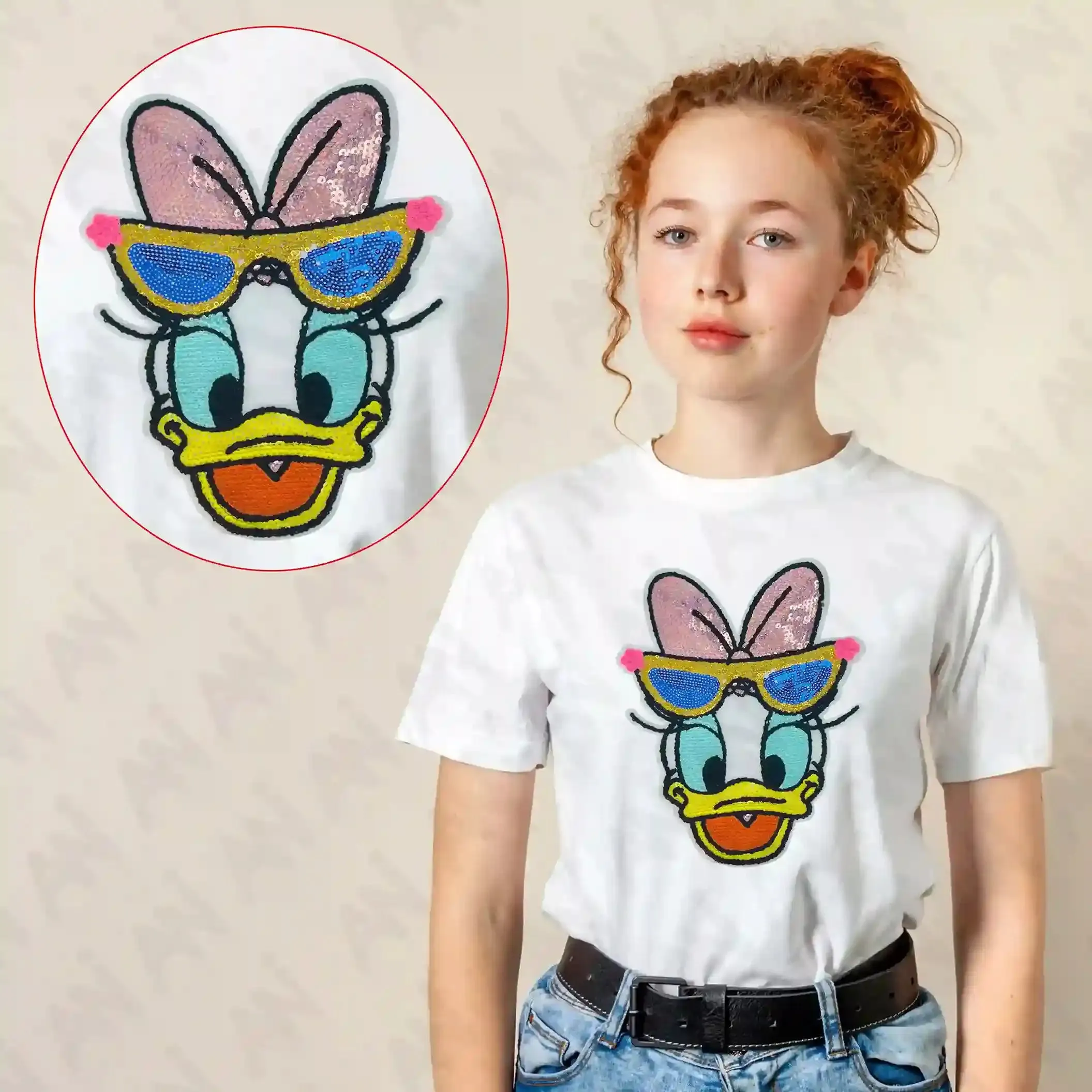 Sequins Daisy Duck with Sunglasses Patch