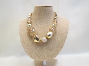 Treska | Gold Beaded Statement Necklace