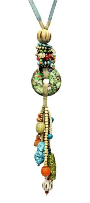 Treska | Long Beaded Tassel Necklace