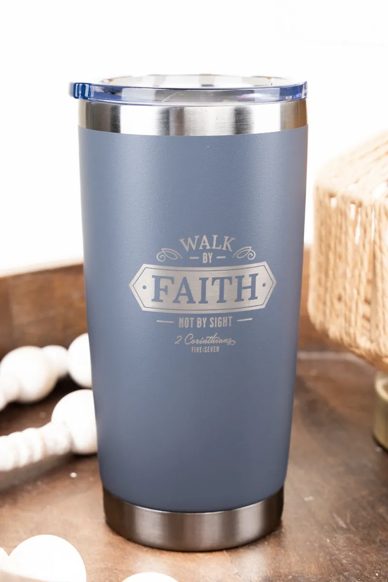 Walk By Faith Gray Stainless Steel Travel Mug