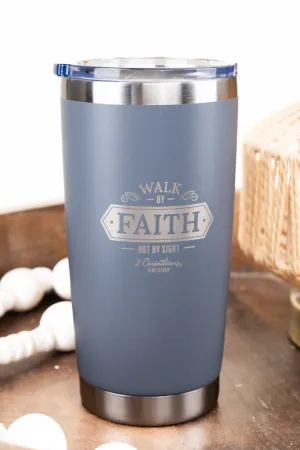 Walk By Faith Gray Stainless Steel Travel Mug
