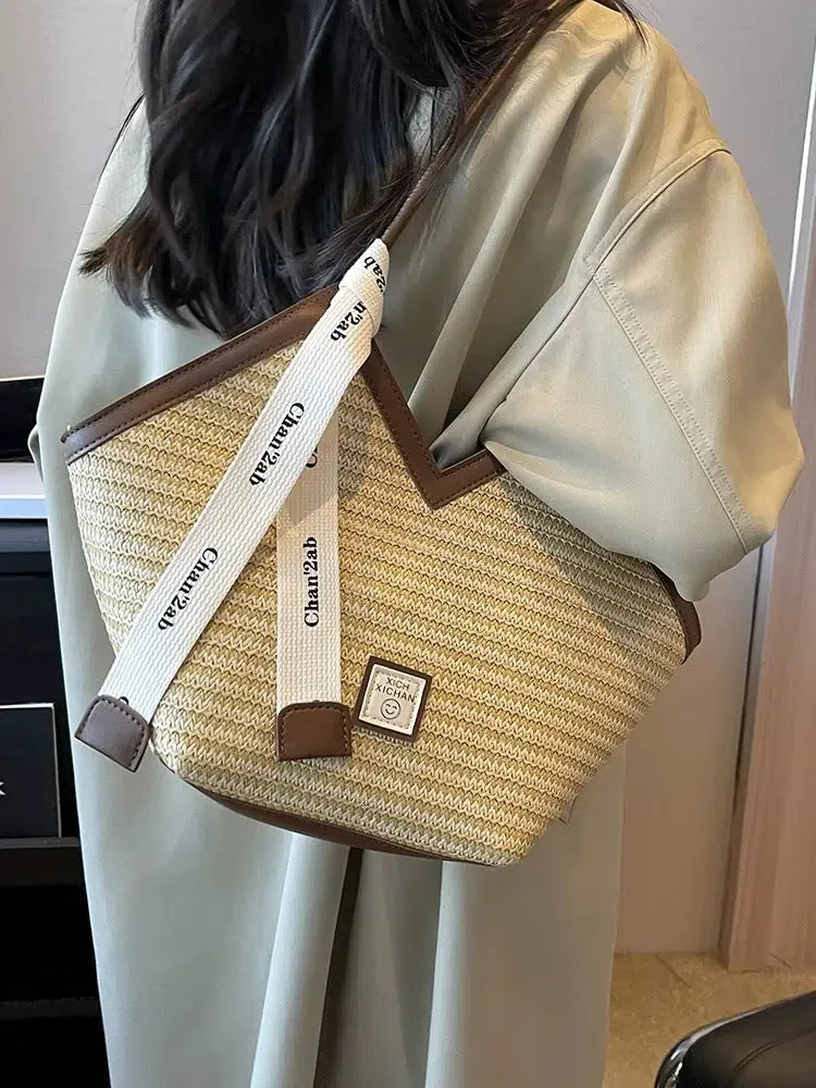 Woven Canvas Logo Strap Shoulder Bag