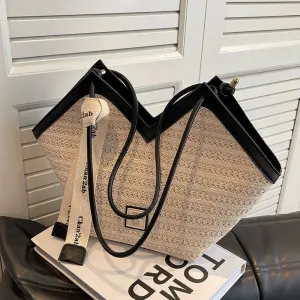 Woven Canvas Logo Strap Shoulder Bag
