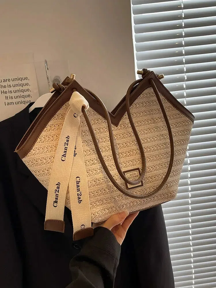 Woven Canvas Logo Strap Shoulder Bag