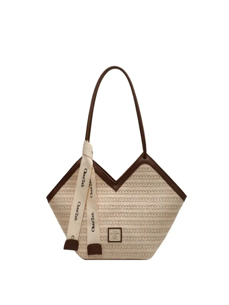 Woven Canvas Logo Strap Shoulder Bag