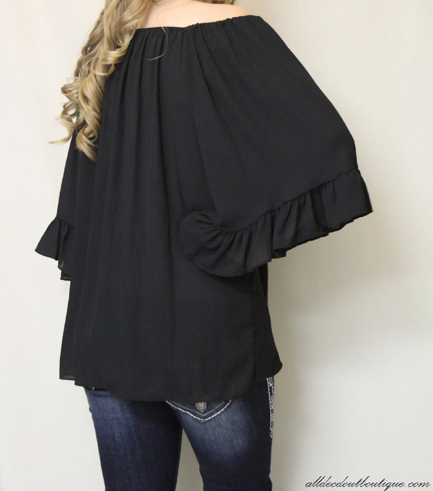 Yahada | Off The Shoulder Tunic Black